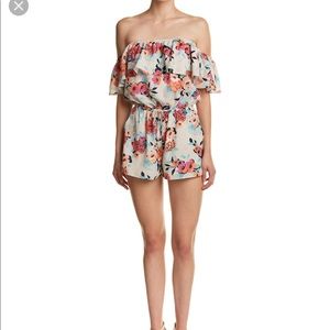 Yumi Kim off the shoulder romper -peonies bloom XS